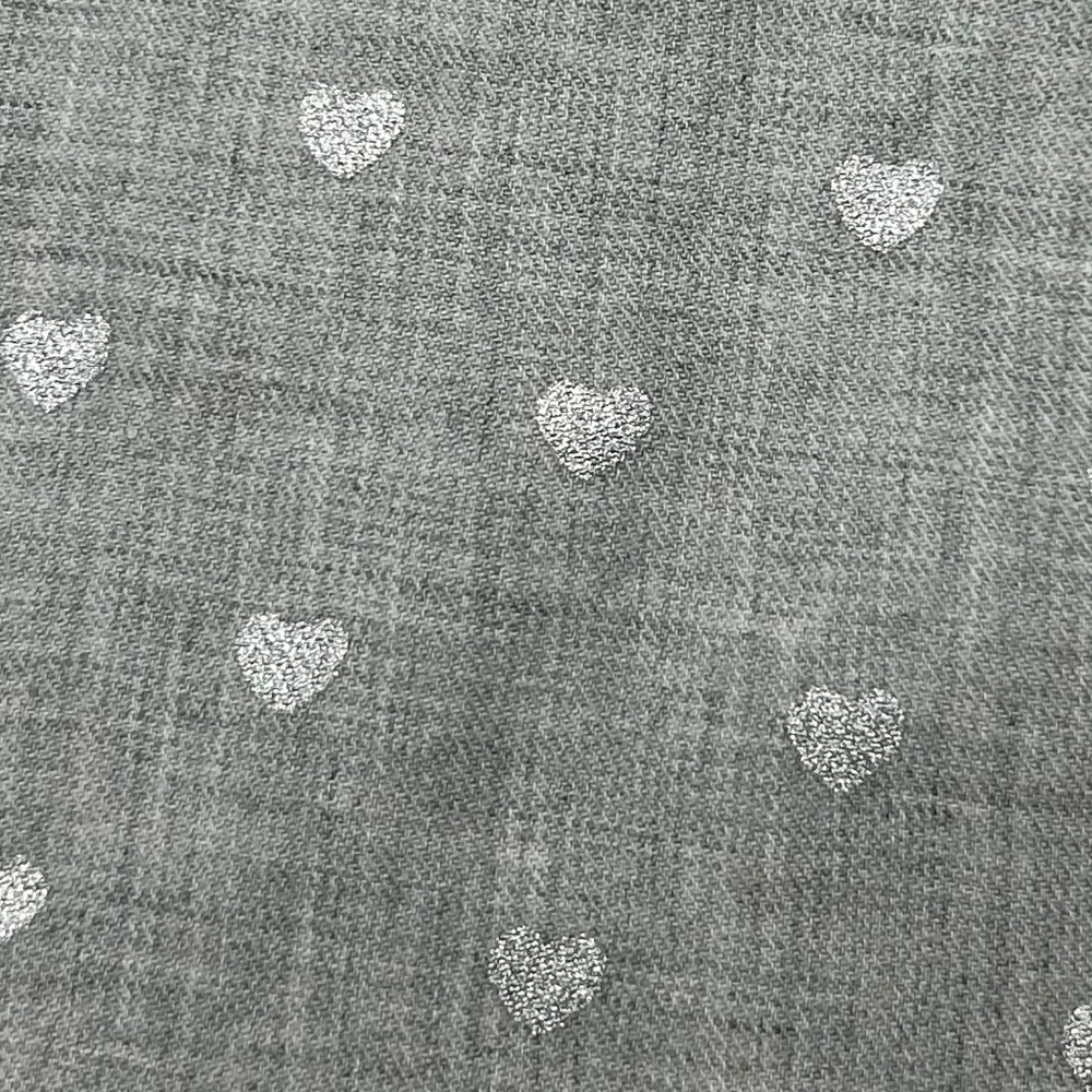 Talbots HEART detail Button Down Shirt Long Sleeve Gray Sz M NWOT